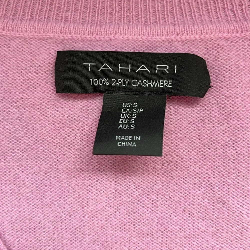 Pink V-Neck Cashmere Sweater